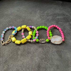 Multi colored neon bracelet set